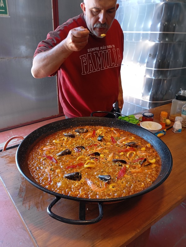 Homemade paella served during the Full Private Wine Tour