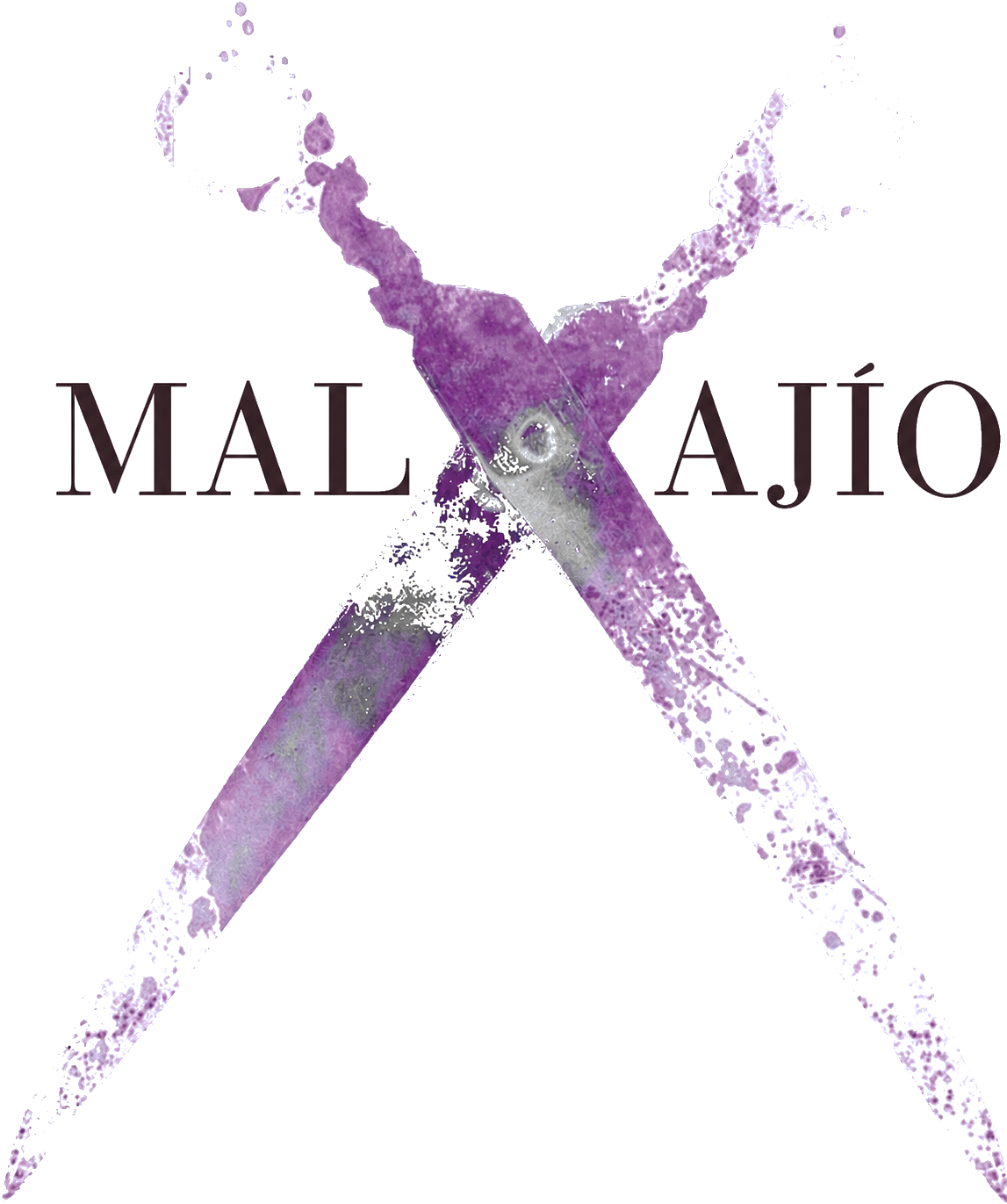 Malvajío logo with purple scissors