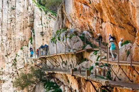 Cliffside walkways on the official Caminito del Rey route