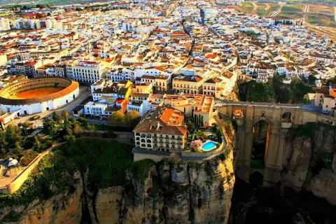 Aerial view of Ronda and its dramatic gorge.