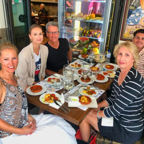 Private group enjoying tapas together.